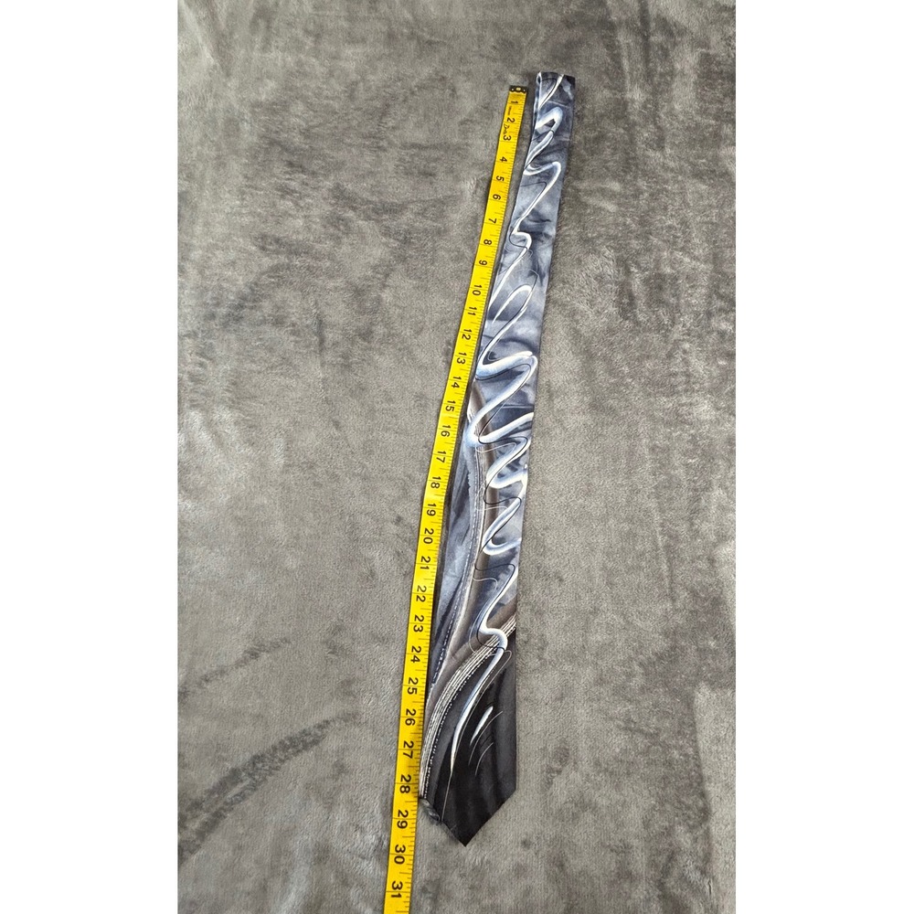 Jerry Garcia Wetlands Collection 63 Silk Necktie Abstract Blue Black Grey Tie - Picture 3 of 8